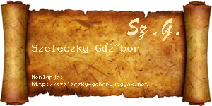 Szeleczky Gábor névjegykártya